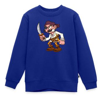 Cartoon-Pirat - Kinder Premium Organic Sweatshirt - Royalblau - Vorne - AI Model Kid Female (0cm)