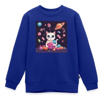 Katze Katze Katze - Kinder Premium Organic Sweatshirt - Royalblau - Vorne - AI Model Kid Female (0cm)
