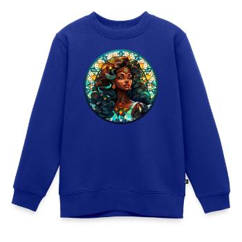 Elegantes schwarzes Queen-Design - Kinder Premium Organic Sweatshirt - Royalblau - Vorne - AI Model Kid Female (0cm)