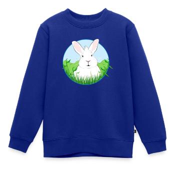 Weißes Kaninchen - Kinder Premium Organic Sweatshirt - Royalblau - Vorne - AI Model Kid Female (0cm)