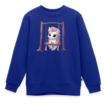 Supersüßes Baby Einhorn - Kinder Premium Organic Sweatshirt - Royalblau - Vorne - AI Model Kid Female (0cm)