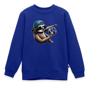 Faultier Fußball motiv - Kinder Premium Organic Sweatshirt - Royalblau - Vorne - AI Model Kid Female (0cm)
