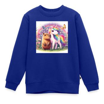 Capybara und Einhorn - Kinder Premium Organic Sweatshirt - Royalblau - Vorne - AI Model Kid Female (0cm)