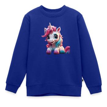 Supersüßes Baby Einhorn - Kinder Premium Organic Sweatshirt - Royalblau - Vorne - AI Model Kid Female (0cm)