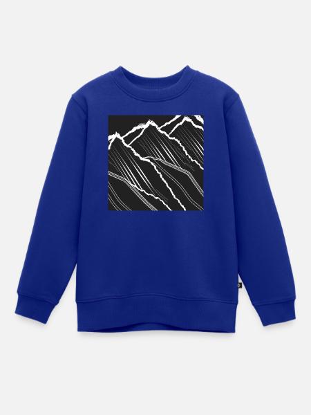 Majestätischen Berglandschaft, Panorama, Monochrom - Kinder Premium Organic Sweatshirt - Royalblau