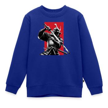 Samurai - Kinder Premium Organic Sweatshirt - Royalblau - Vorne - AI Model Kid Female (0cm)