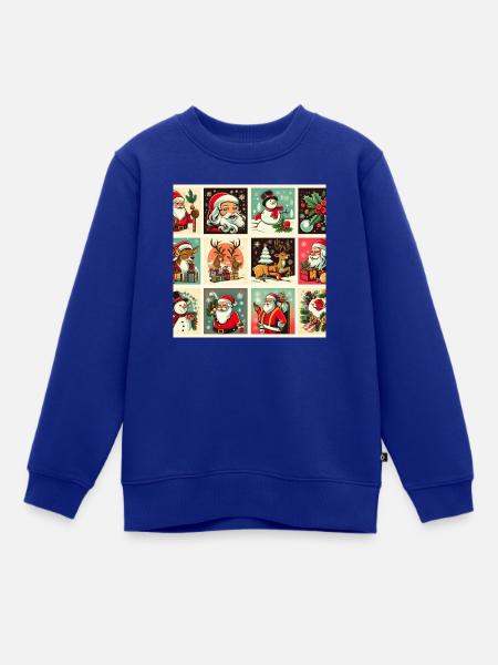 Weihnachtlicher Rahmen - Kinder Premium Organic Sweatshirt - Royalblau