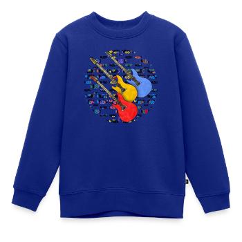 Gitarren - Kinder Premium Organic Sweatshirt - Royalblau - Vorne - AI Model Kid Female (0cm)