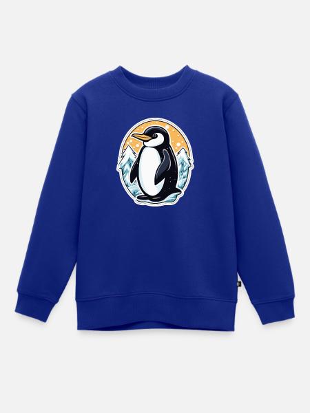 Pinguin Weihnachten Illustration - Kinder Premium Organic Sweatshirt - Royalblau
