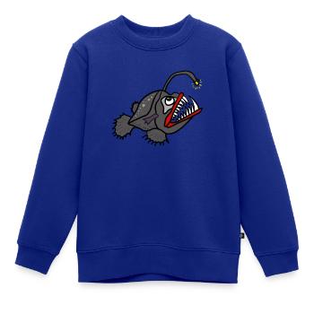 Leuchtender Anglerfisch - Kinder Premium Organic Sweatshirt - Royalblau - Vorne - AI Model Kid Female (0cm)