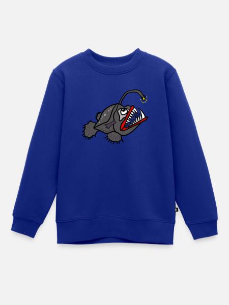Leuchtender Anglerfisch - Kinder Premium Organic Sweatshirt - Royalblau