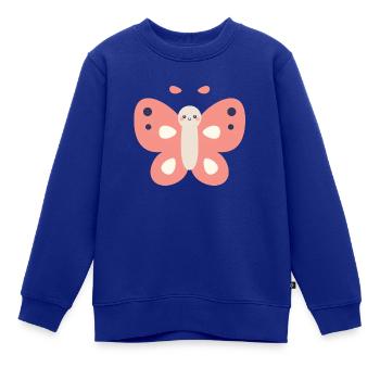 Schmetterling - Kinder Premium Organic Sweatshirt - Royalblau - Vorne - AI Model Kid Female (0cm)