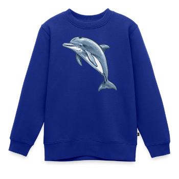 Delfin - Kinder Premium Organic Sweatshirt - Royalblau - Vorne - AI Model Kid Female (0cm)
