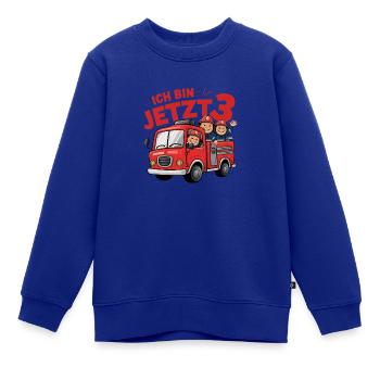 Feuerwehrauto - Alarm Ich bin jetzt 3 - Kinder Premium Organic Sweatshirt - Royalblau - Vorne - AI Model Kid Female (0cm)