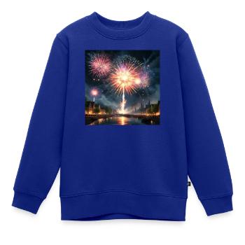 Feuerwerk - Kinder Premium Organic Sweatshirt - Royalblau - Vorne - AI Model Kid Female (0cm)