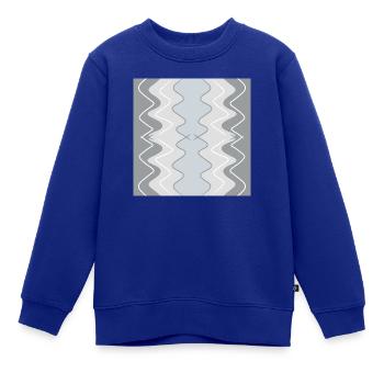 Graue vertikale Wellen - Kinder Premium Organic Sweatshirt - Royalblau - Vorne - AI Model Kid Female (0cm)