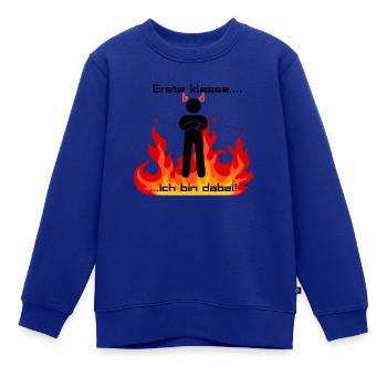 Erste klasse - Kinder Premium Organic Sweatshirt - Royalblau - Vorne - AI Model Kid Female (0cm)