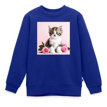Süßer Katzenzauber – Baby Katzen Pullover pink - Kinder Premium Organic Sweatshirt - Royalblau - Vorne - AI Model Kid Female (0cm)