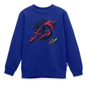 Motorsport Karting - Kinder Premium Organic Sweatshirt - Royalblau - Vorne - AI Model Kid Female (0cm)