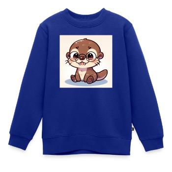 Kleiner Otter mit Brille - Kinder Premium Organic Sweatshirt - Royalblau - Vorne - AI Model Kid Female (0cm)