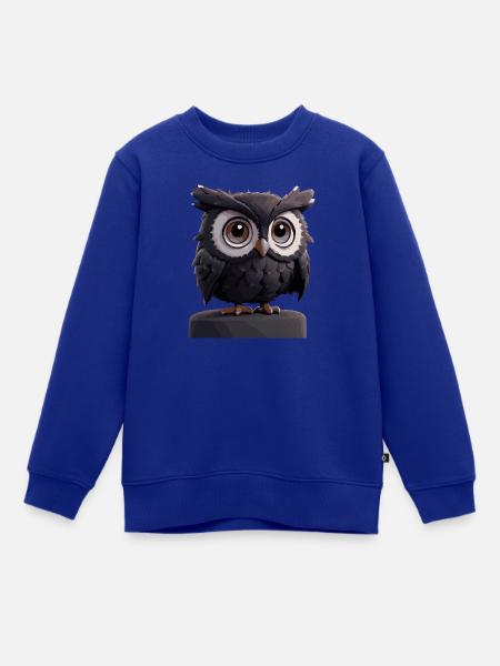 Eule Comic - Kinder Premium Organic Sweatshirt - Royalblau
