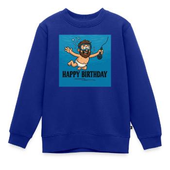 Happy Birthday 1 Nirvana - Kinder Premium Organic Sweatshirt - Royalblau - Vorne - AI Model Kid Female (0cm)
