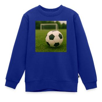 Sport - Fußball - Kinder Premium Organic Sweatshirt - Royalblau - Vorne - AI Model Kid Female (0cm)