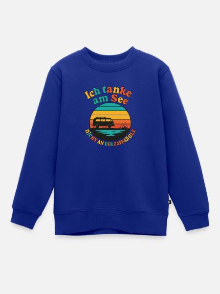 Camping Spruch – Ich tanke am See - Kinder Premium Organic Sweatshirt - Royalblau