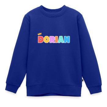 Dorian! Personalisierbar - Kinder Premium Organic Sweatshirt - Royalblau - Vorne - AI Model Kid Female (0cm)