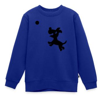 Kleiner Hund mit Ball - Kinder Premium Organic Sweatshirt - Royalblau - Vorne - AI Model Kid Female (0cm)