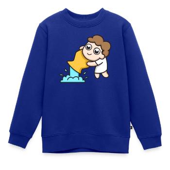 Sternzeichen Wassermann - Kinder Premium Organic Sweatshirt - Royalblau - Vorne - AI Model Kid Female (0cm)
