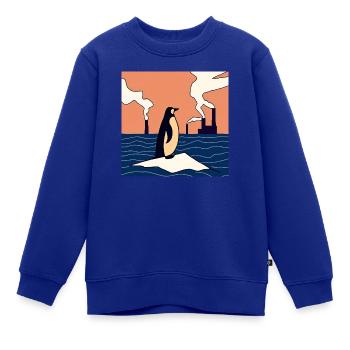Bedrohte Tiere, Pinguin-Illustration, Erderwärmung - Kinder Premium Organic Sweatshirt - Royalblau - Vorne - AI Model Kid Female (0cm)