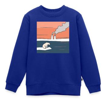 Bedrohte Tiere, Eisbär-Illustration, Erderwärmung - Kinder Premium Organic Sweatshirt - Royalblau - Vorne - AI Model Kid Female (0cm)