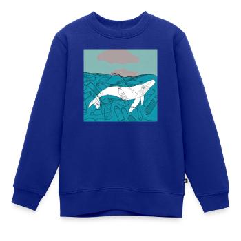 Bedrohte Tiere, Wal-Design, Erderwärmung - Kinder Premium Organic Sweatshirt - Royalblau - Vorne - AI Model Kid Female (0cm)