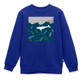 Bedrohte Tiere, Eisbär-Illustration, Erderwärmung - Kinder Premium Organic Sweatshirt - Royalblau - Vorne - AI Model Kid Female (0cm)