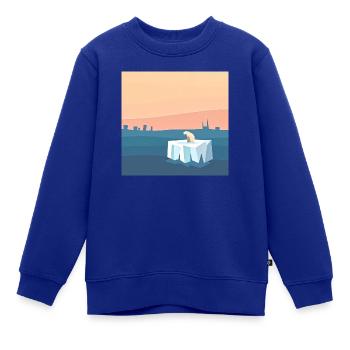 Bedrohte Tiere, Eisbär-Illustration, Erderwärmung - Kinder Premium Organic Sweatshirt - Royalblau - Vorne - AI Model Kid Female (0cm)