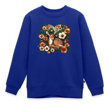 Frühlings-Rehkitz - Kinder Premium Organic Sweatshirt - Royalblau - Vorne - AI Model Kid Female (0cm)