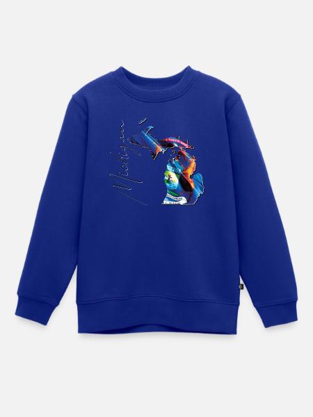Michigan (USA) | echte Flagge | Flag Map Script - Kinder Premium Organic Sweatshirt - Royalblau