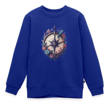 Kompass, Himmelsrichtung, Reisen, Lebenswegweiser - Kinder Premium Organic Sweatshirt - Royalblau - Vorne - AI Model Kid Female (0cm)