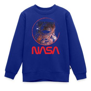 NASA Logo Und Astronaut Im Galaxie-Design - Kinder Premium Organic Sweatshirt - Royalblau - Vorne - AI Model Kid Female (0cm)