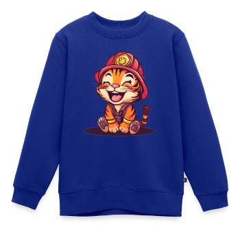 Tiger feuerwehr Kids - Kinder Premium Organic Sweatshirt - Royalblau - Vorne - AI Model Kid Female (0cm)