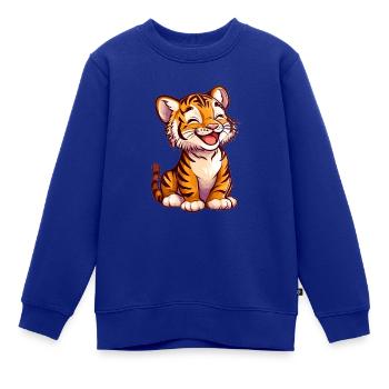 Süßer Tiger - Kinder Premium Organic Sweatshirt - Royalblau - Vorne - AI Model Kid Female (0cm)