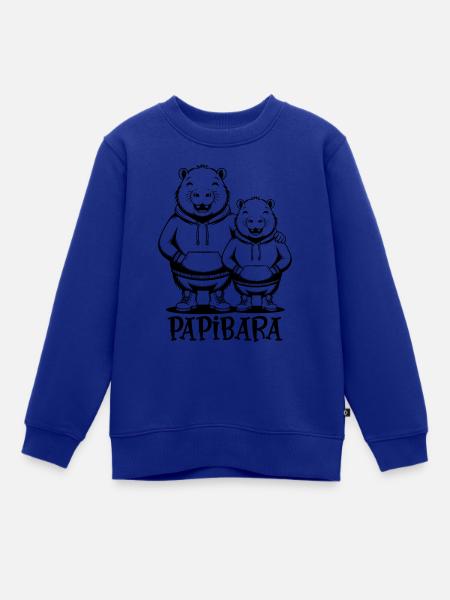 Papibara Papi Capybara Vater Lustig Papa Vatertag - Kinder Premium Organic Sweatshirt - Royalblau