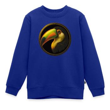 Tukan - Tierportrait im Tattoo-Stil - Kinder Premium Organic Sweatshirt - Royalblau - Vorne - AI Model Kid Female (0cm)