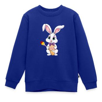 Osterhase mit Ostereiern - Kinder Premium Organic Sweatshirt - Royalblau - Vorne - AI Model Kid Female (0cm)