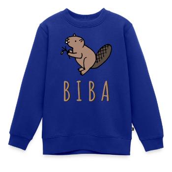 Biber - Kinder Premium Organic Sweatshirt - Royalblau - Vorne - AI Model Kid Female (0cm)