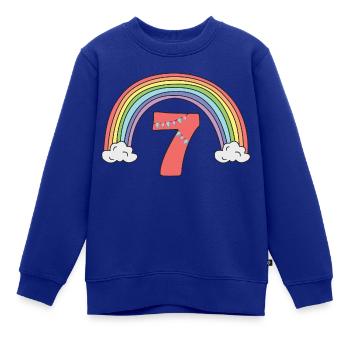 7. Geburtstag Pastell Regenbogen Mädchen 7 Jahre - Kinder Premium Organic Sweatshirt - Royalblau - Vorne - AI Model Kid Female (0cm)
