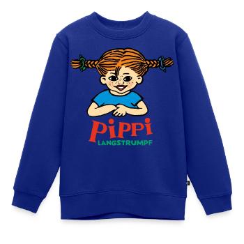 Pippi Langstrumpf Logo - Kinder Premium Organic Sweatshirt - Royalblau - Vorne - AI Model Kid Female (0cm)
