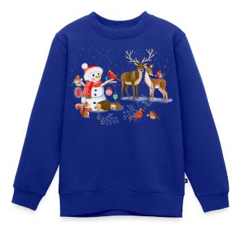 Weihnachts-Wintermärchen - Kinder Premium Organic Sweatshirt - Royalblau - Vorne - AI Model Kid Female (0cm)