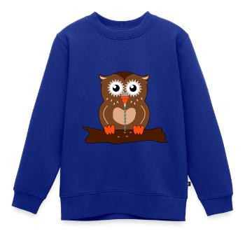 Bohr-Schnabel-Eule - Kinder Premium Organic Sweatshirt - Royalblau - Vorne - AI Model Kid Female (0cm)